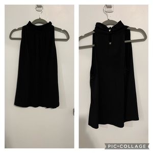 Boston Proper black high neck tank top, size M